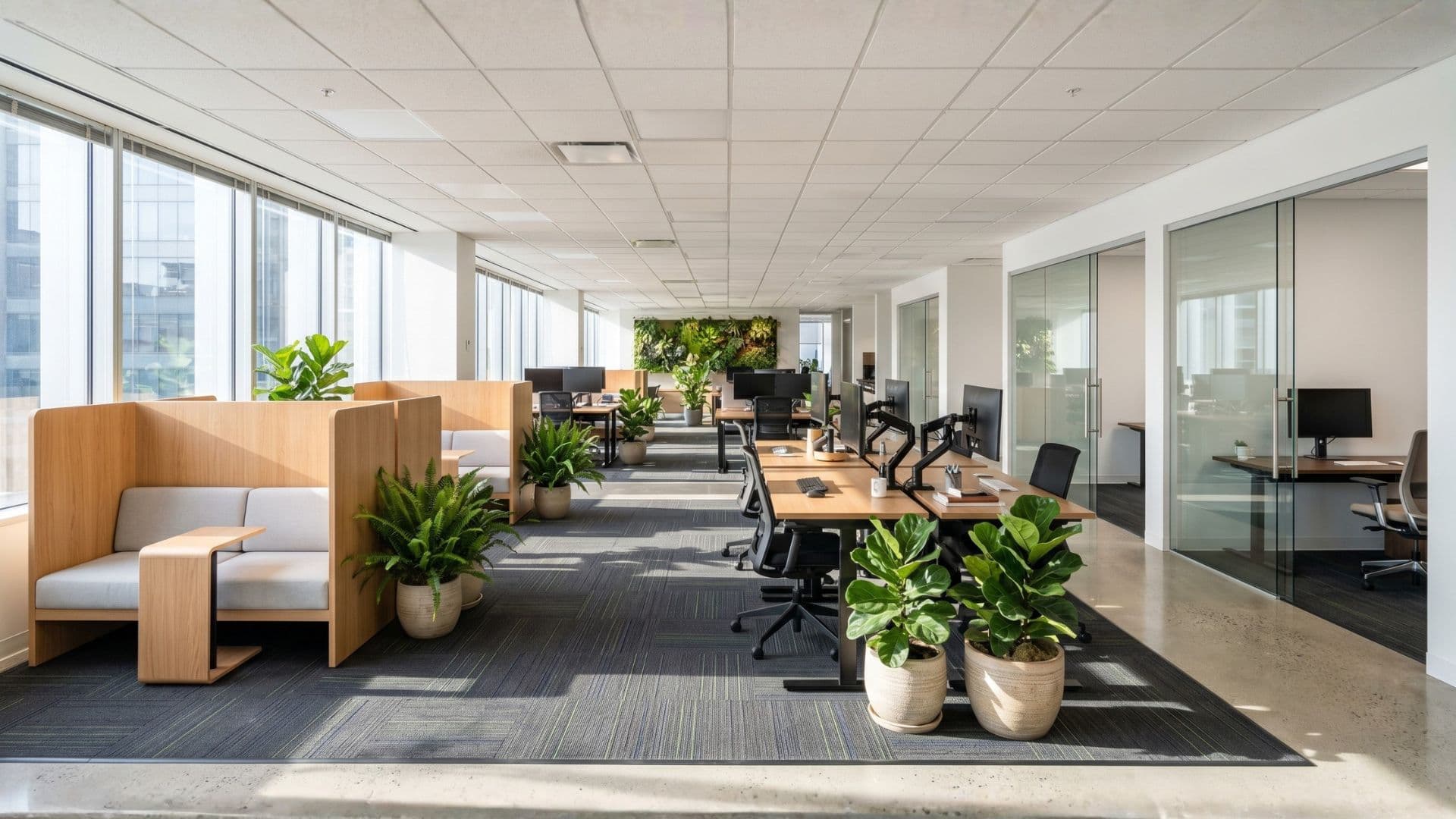 Clean professional office environment with freshly cleaned carpet - Vancouver