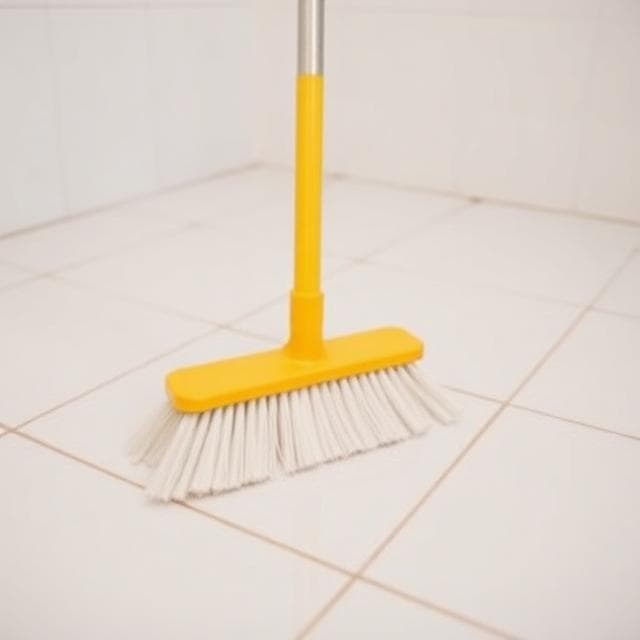 Stained and discolored tile grout in a Vancouver commercial lobby before cleaning