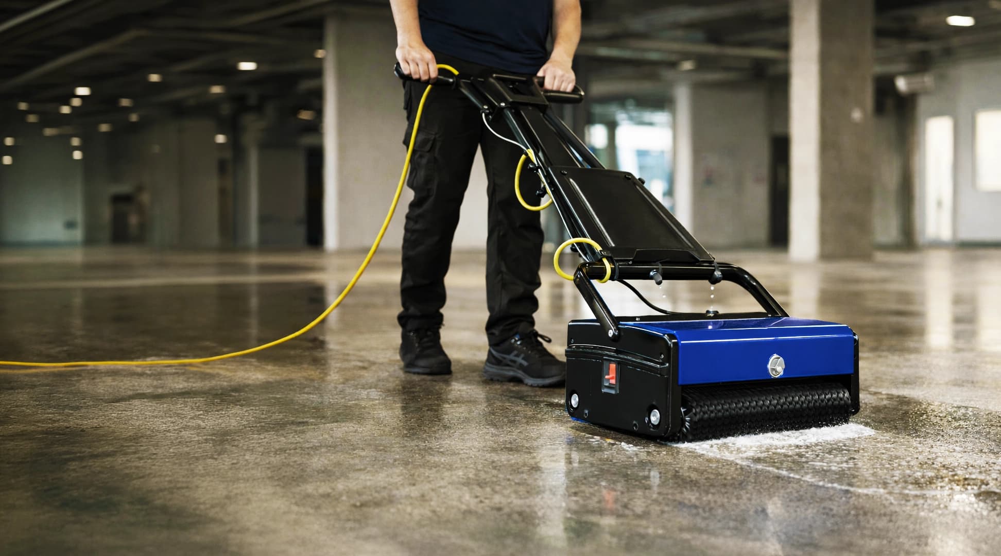 Deep concrete scrubbing in a Vancouver strata parkade entrance