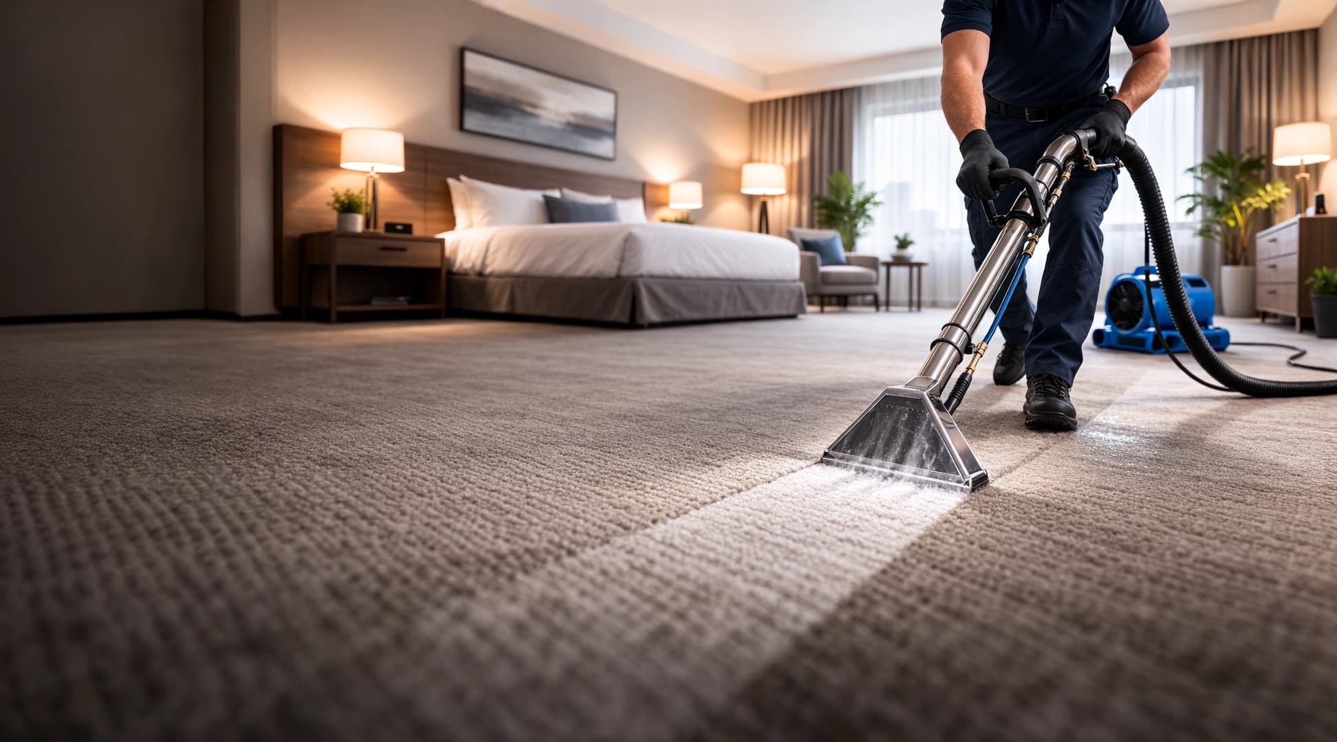 Emergency carpet water extraction after flooding - Metro Vancouver property