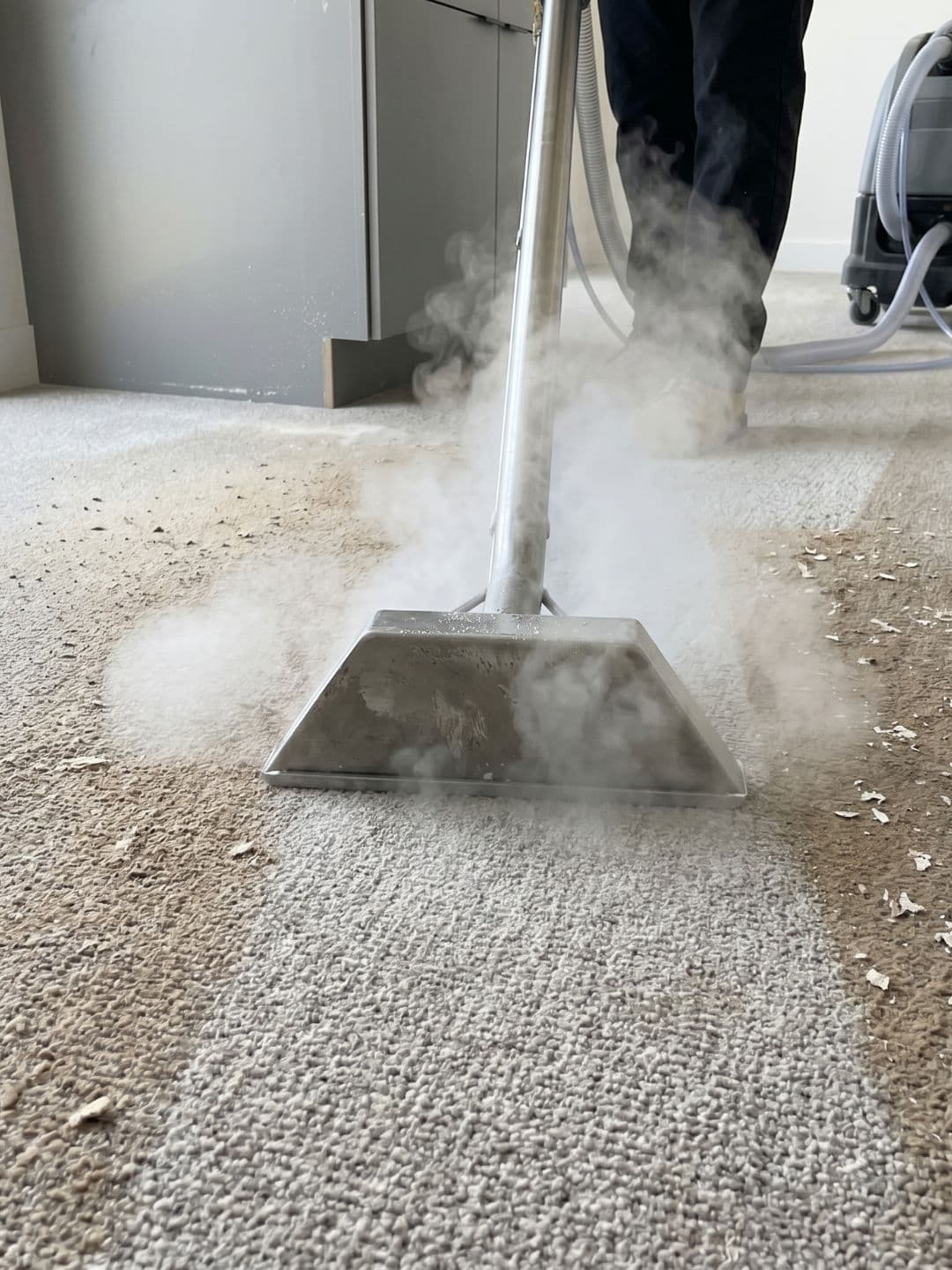 Post-construction floor cleaning in a new Vancouver commercial building