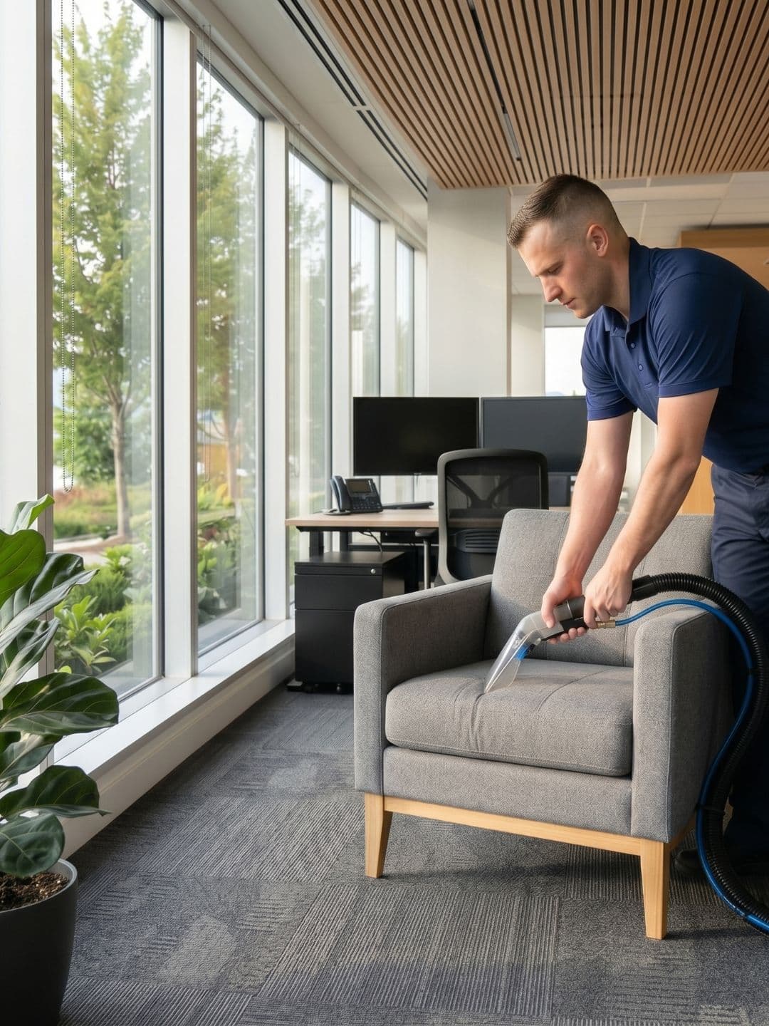 Professional upholstery cleaning of office chairs - Vancouver commercial space
